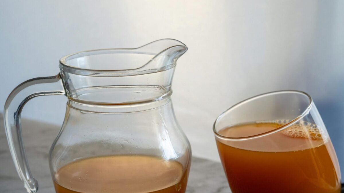 Refreshing orange juice served in a glass and jug, perfect for a healthy summer drink.