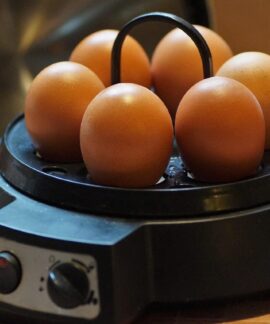 egg, eggs, cooked, on, hard-boiled, cooker, brewed, slot machine, eierkocher, retro