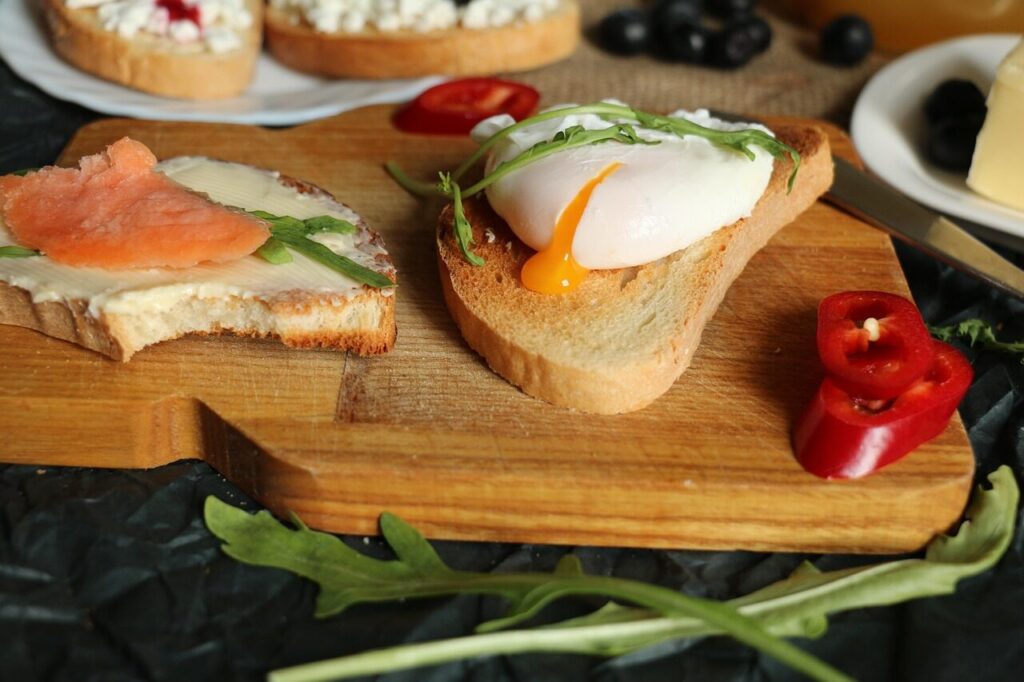 butter, poached egg, ukraine, sun, fish, nature, sandwich