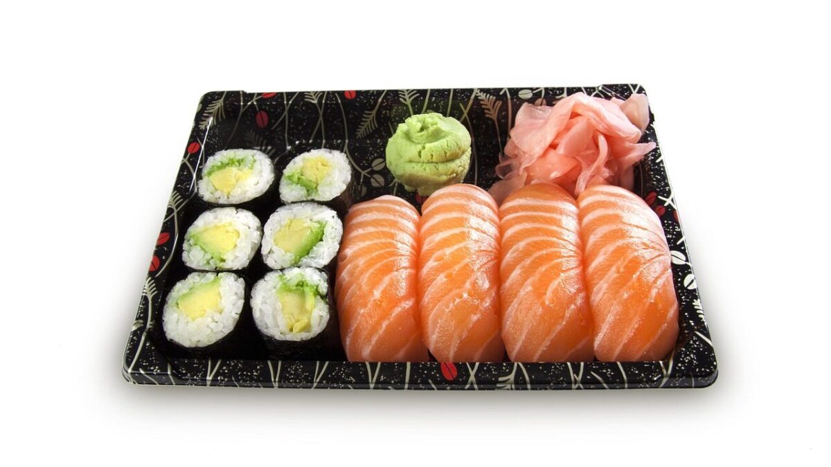 sushi, set, nigiri, maki, nature, fish, raw, salmon, rice, wasabi