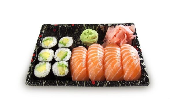 sushi, set, nigiri, maki, nature, fish, raw, salmon, rice, wasabi