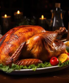 ai generated, fried turkey, food, turkey, dish, chicken, thanksgiving, christmas, meat, plate, vegetable, dinner, meal, cuisine, lunch, baked, grilled, roasted