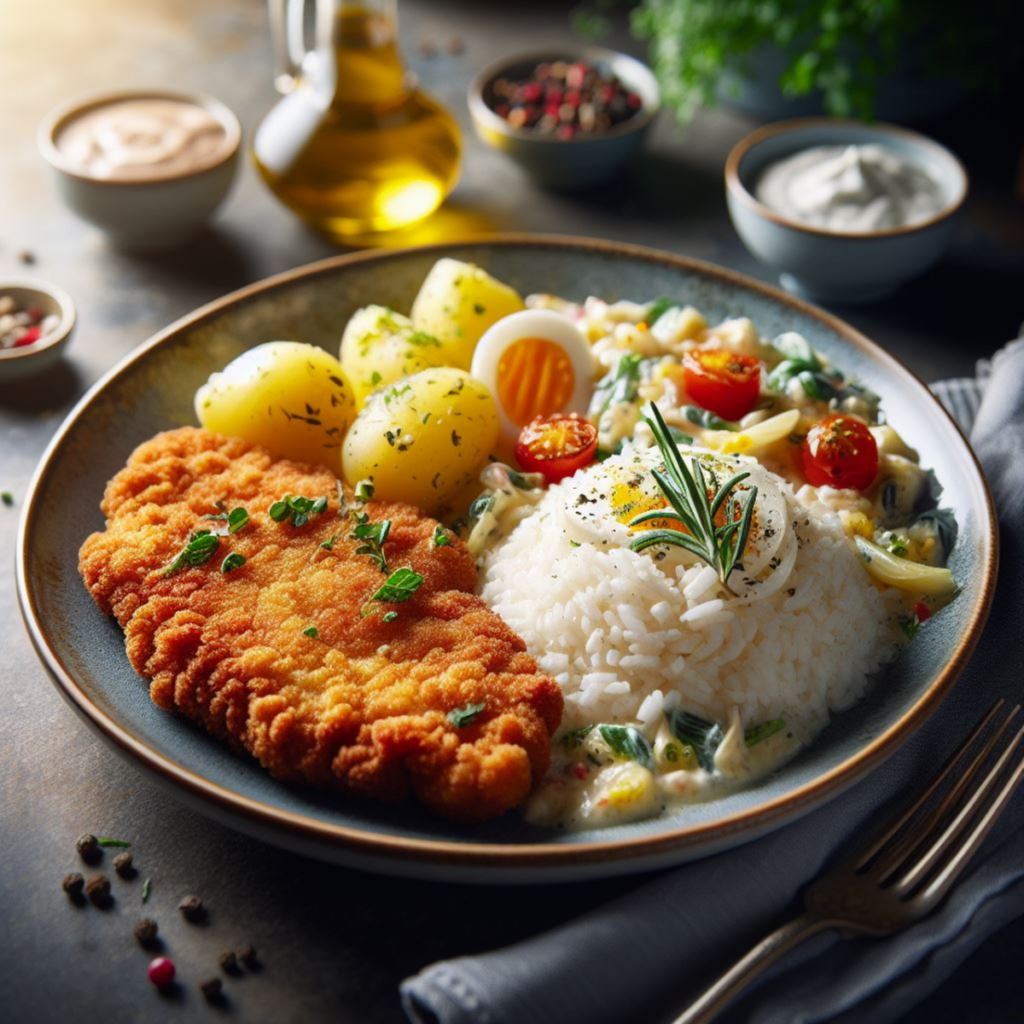 schnitzel, flesh, meal, food, breaded, nourishment, pork, ai generated