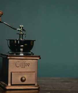brown and black coffee grinder