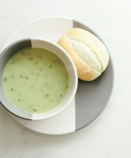 white ceramic bowl with soup