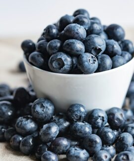 blueberries on white ceramic container
