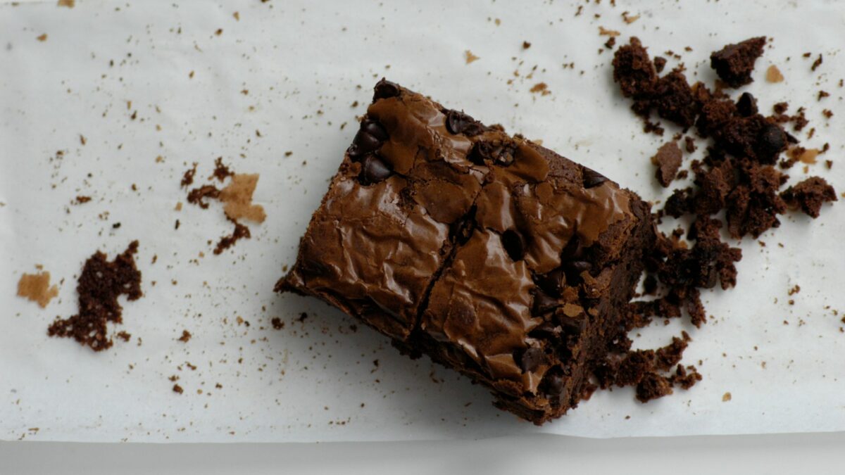 chocolate cake on white ceramic plate