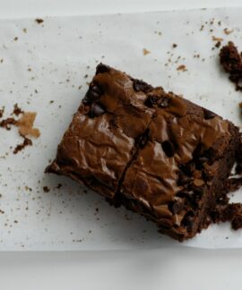 chocolate cake on white ceramic plate