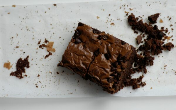 chocolate cake on white ceramic plate