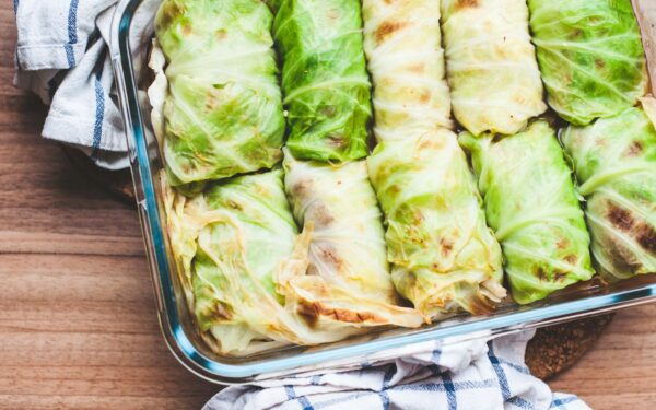 green vegetable on stainless steel tray