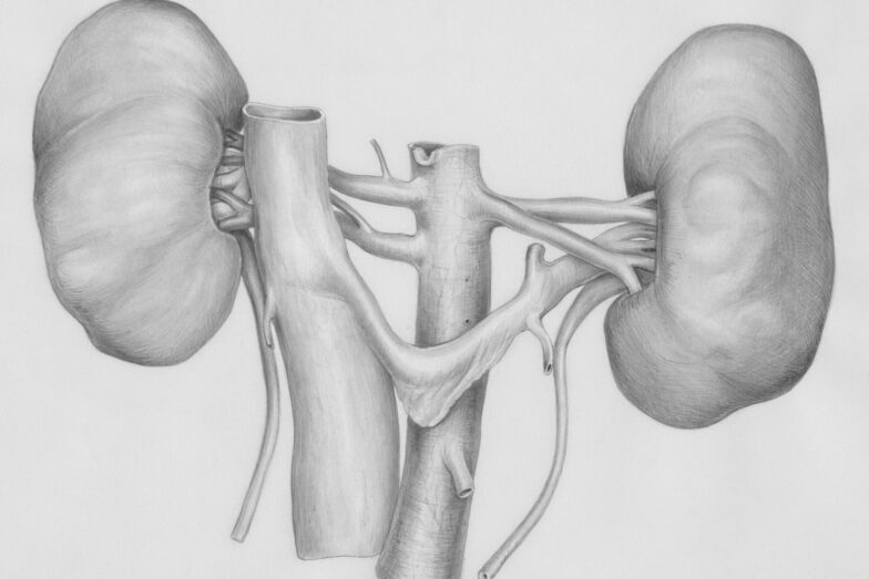 a pencil drawing of the human body