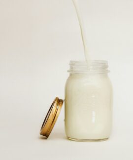 mason jar filled with smoothie