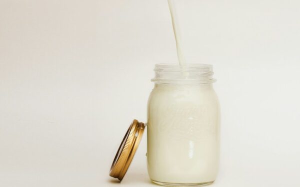 mason jar filled with smoothie
