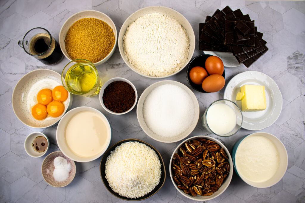 Vokiškas šokoladinis tortas. Ingredientai